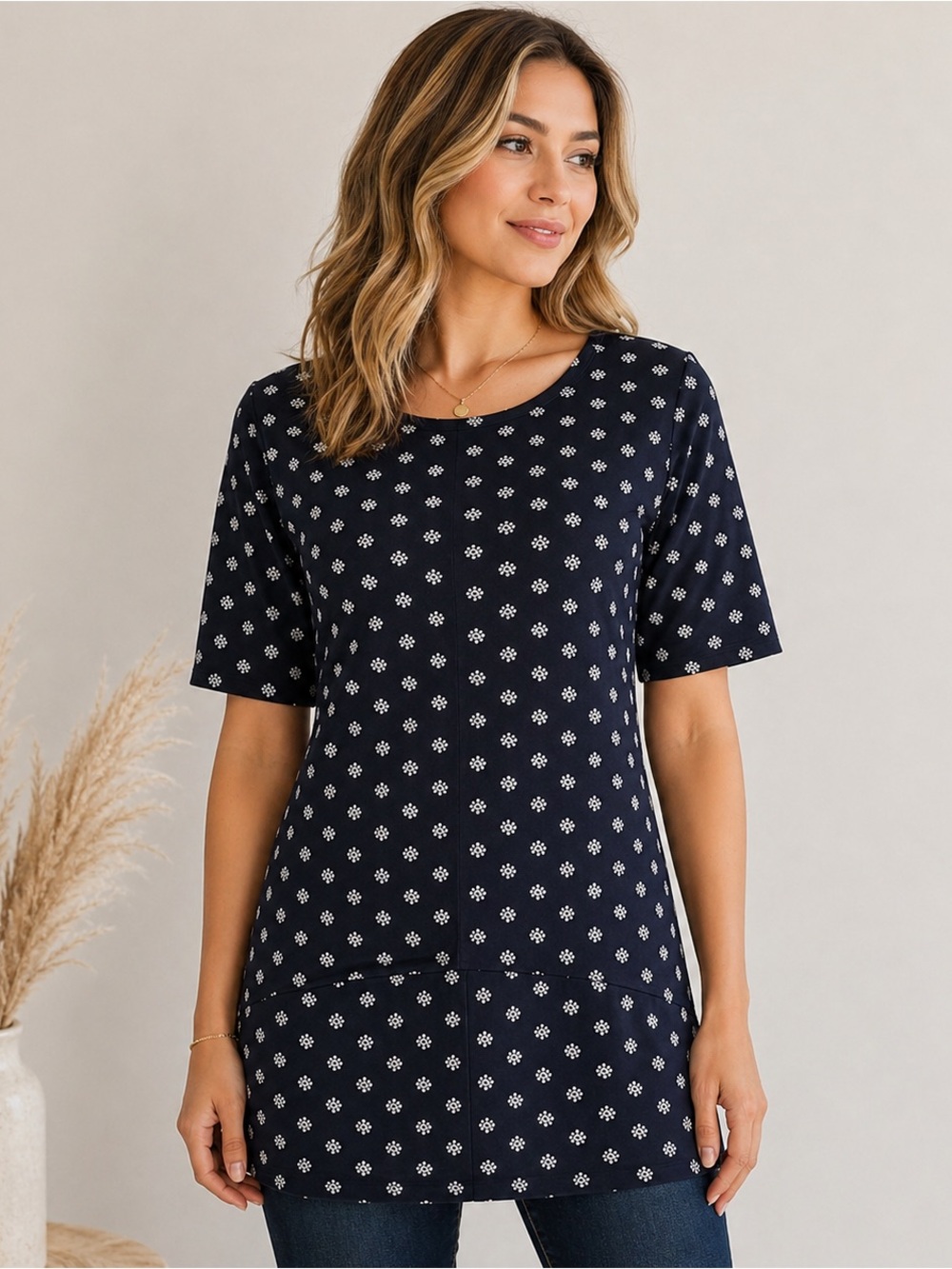 ✨ Kim Rogers Printed Tunic Top – Soft & Easy Style ✨